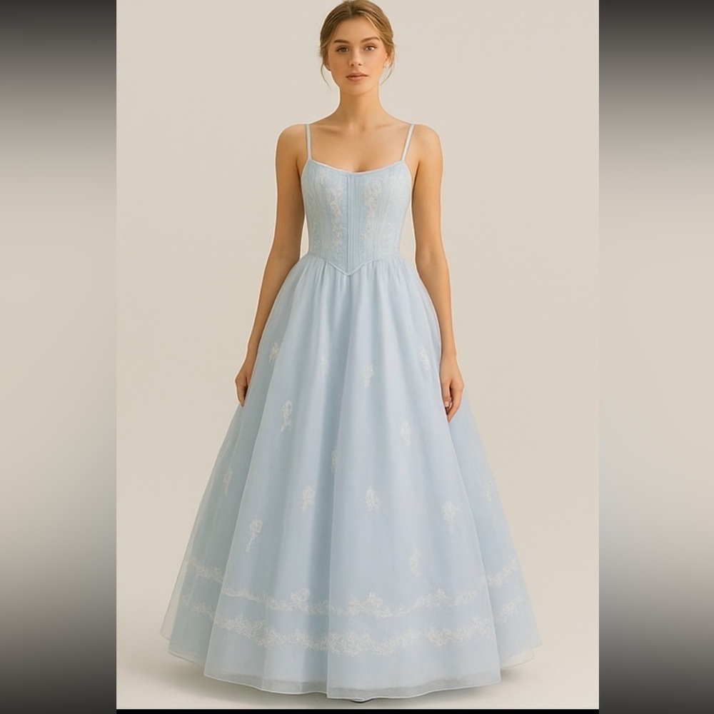 Fairytale Princess Ballgown Quinceanera Dress Corset Bodice Full Maxi Skirt 12 - Picture 2 of 16